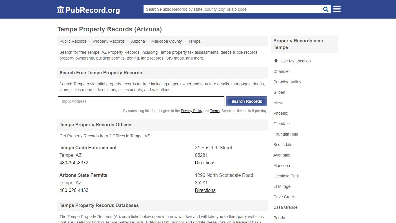 Free Tempe Property Records (Arizona Property Records) - PubRecord.org